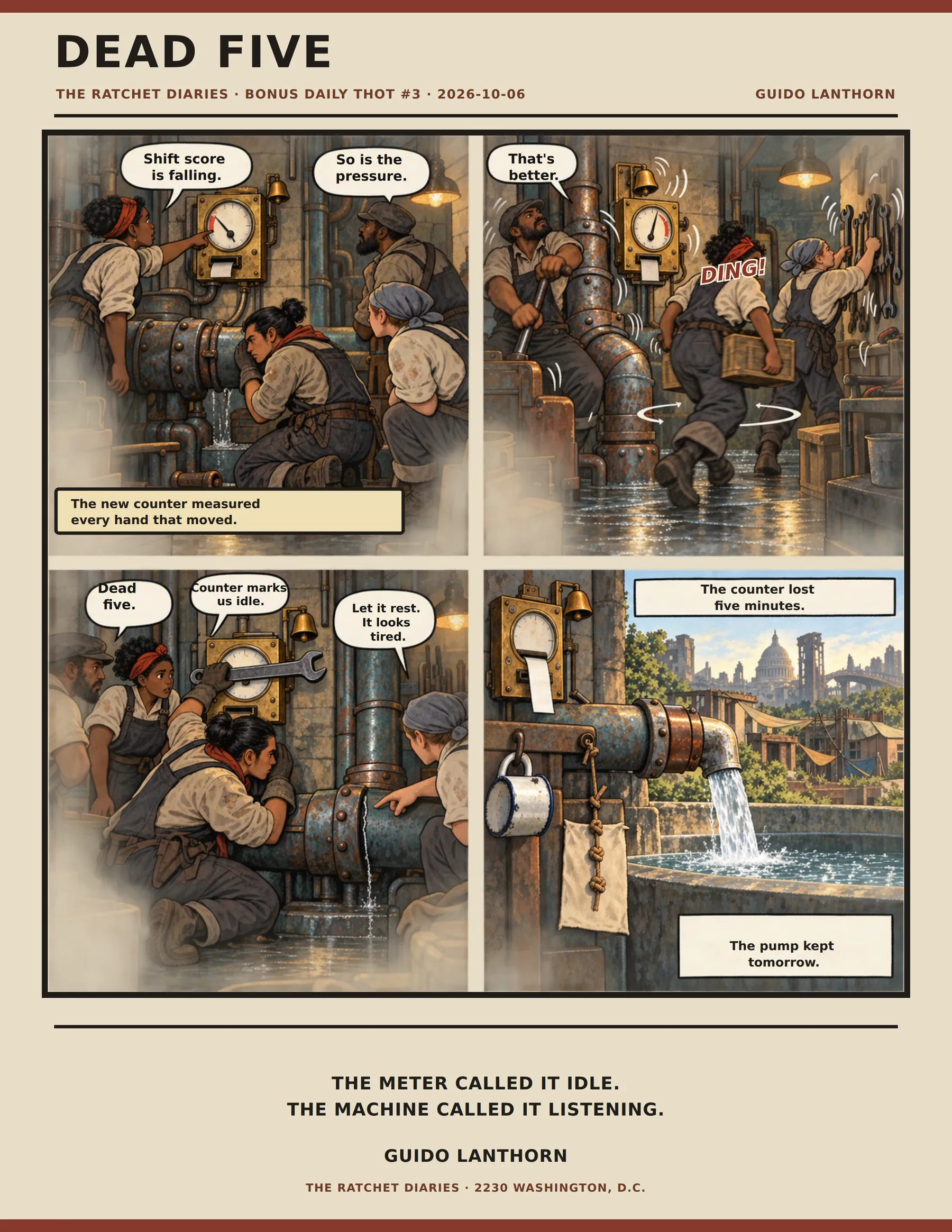 Dead Five comic by Guido Lanthorn. Full text follows below.