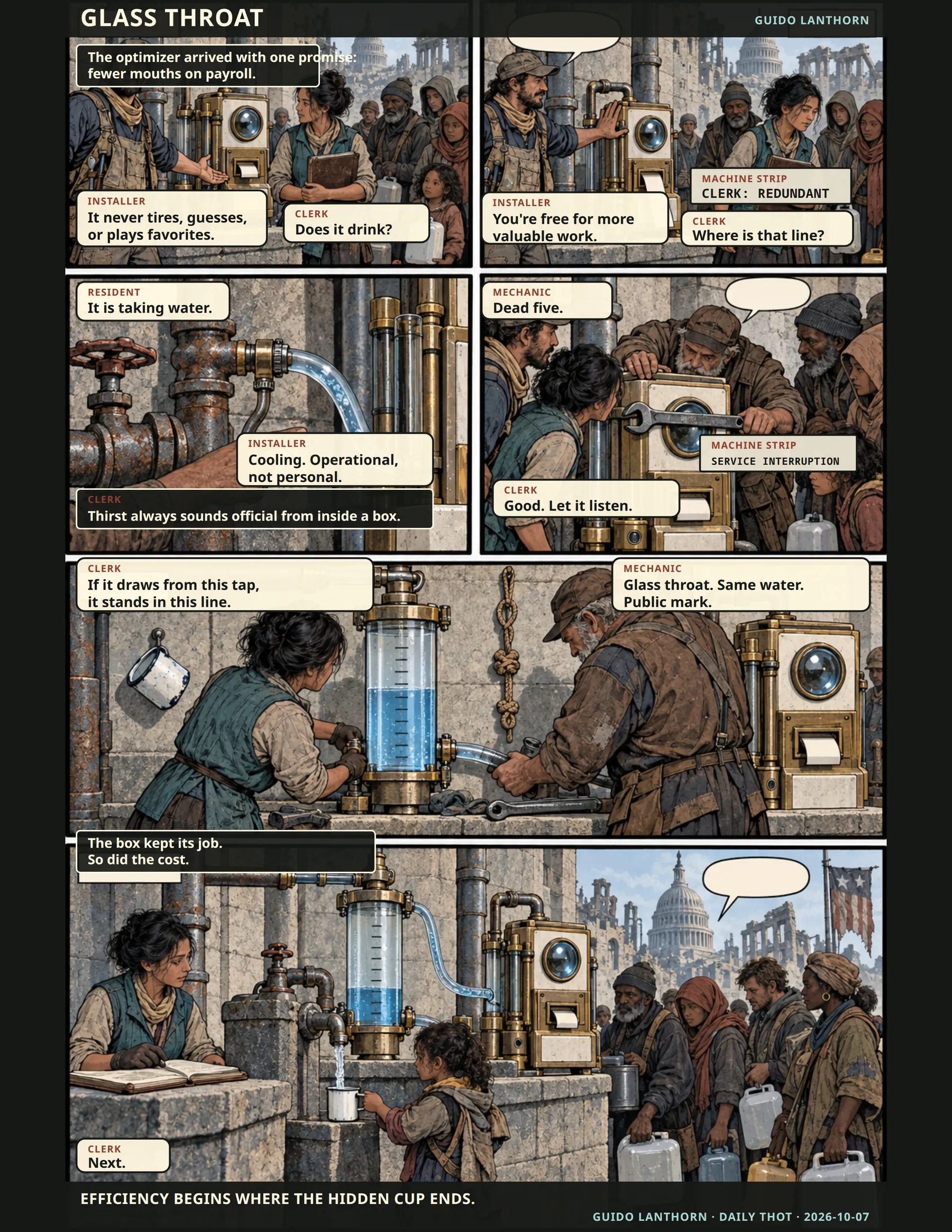 Glass Throat comic by Guido Lanthorn. Full text follows below.