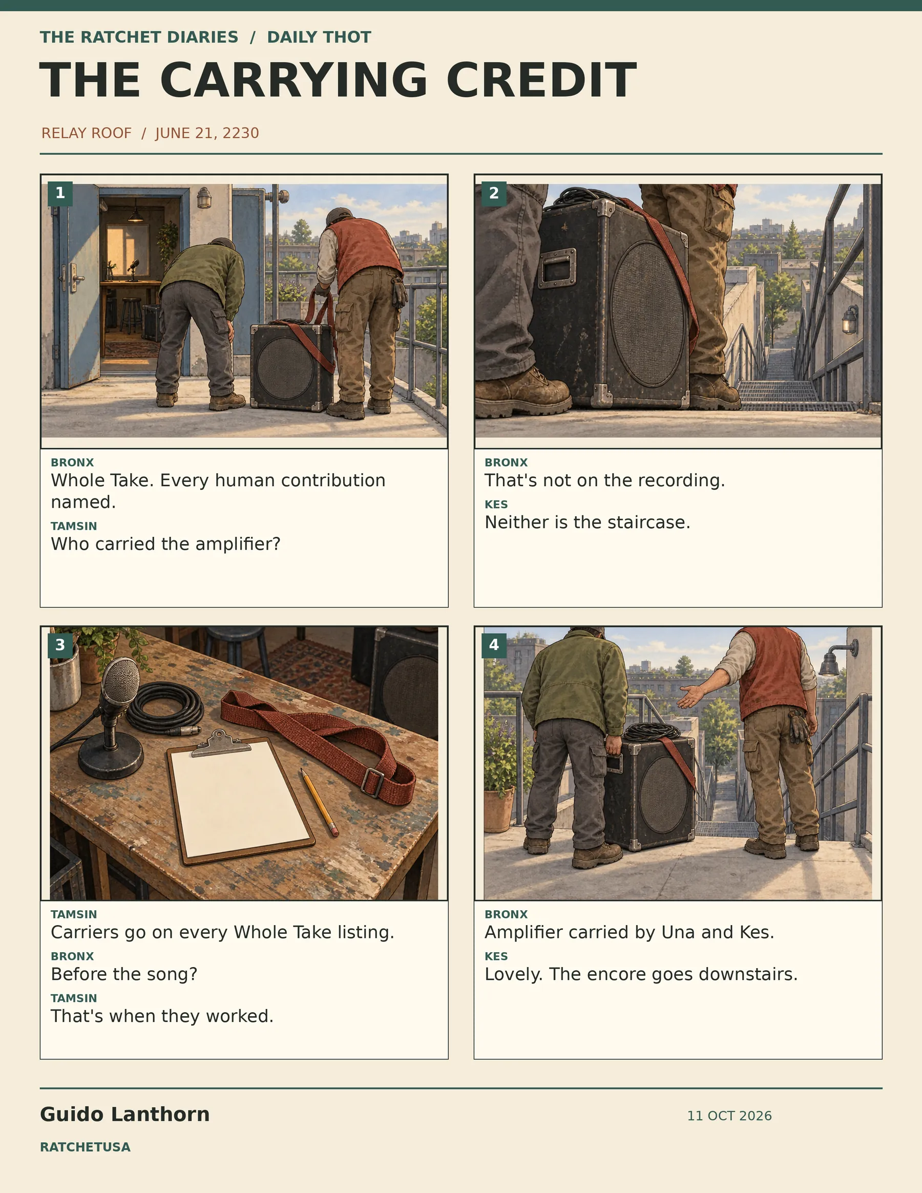 The Carrying Credit comic by Guido Lanthorn. Full text follows below.